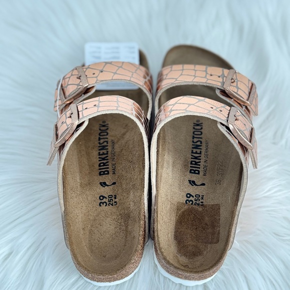 BNWT Birkenstock Arizona Gator Sandals Bronze - Picture 8 of 10